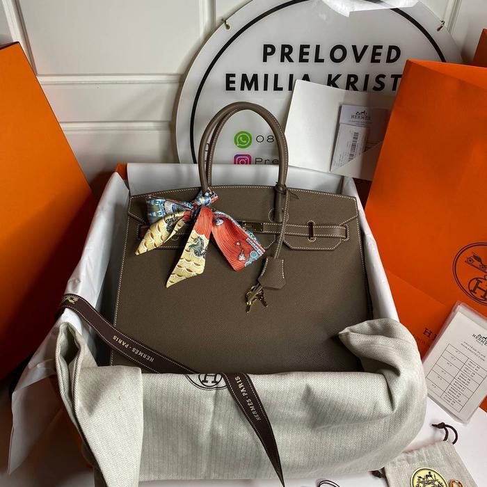 Preloved Birkin 35 sellier etoupe Epsom ghw Authentic