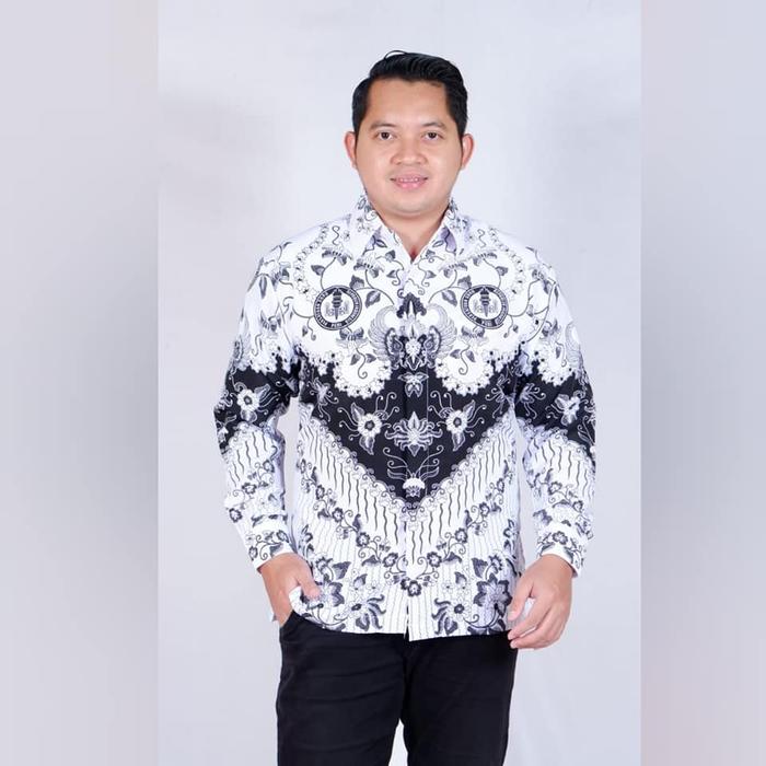 BATIK PGRI PRIA TERBARU / BAJU BAPAK GURU / SUDAH LAPIS FURING / BISA COD / MOTIF GUNUNG JATI