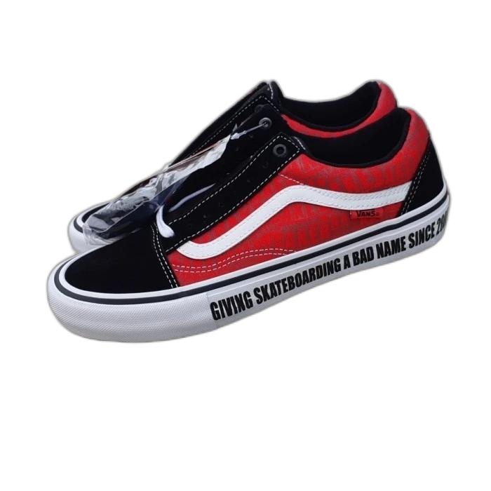 Vans Oldskool Pro X Baker Skateboarding Black White Red Original