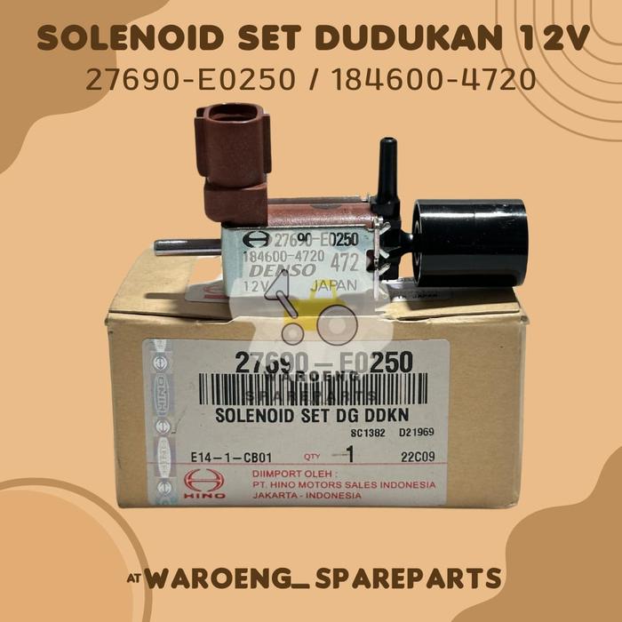 VALVE ASSY / SOLENOID SET DUDUKAN 12V 27690-E0250 SWITCH ENGINE STOP 184600-4720