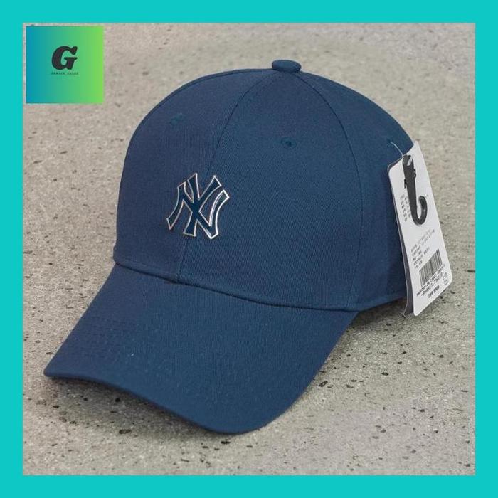 Genjos** Topi Ny Mlb Baseball Pria Logo Metal Plat Besi Mirror Original Full Tag