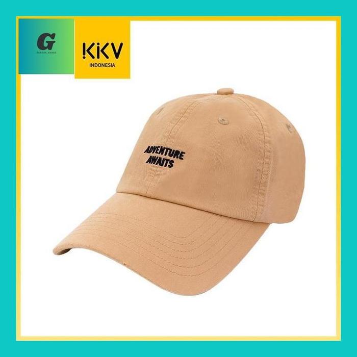 Genjos** Kkv Topi Baseball Dylee&Lylee·Khaki Hitam Bordir Surat Unisex Gaya Korea Yang Segar Dan Ser