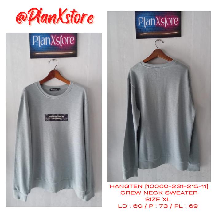 HANGTEN (10060-231-215-11) CREW NECK SWEATER SIZE XL WARNA HIJAU SAGE PRELOVED TERJANGKAU