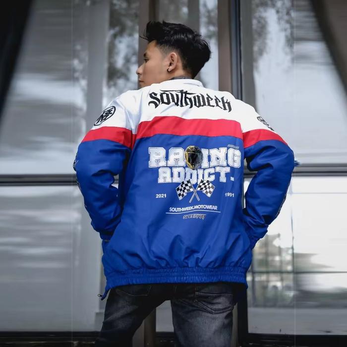 Southweek Nascar Jacket Vintage Racing Addict Petrol | Jaket Nascar