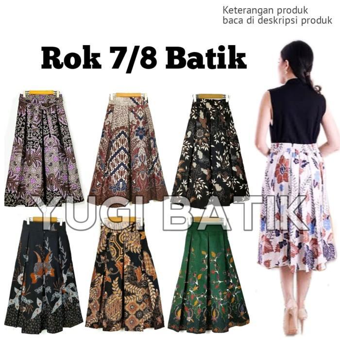 Rok 7/8 wanita batik bukan import korea - Rok 7/8 Motif kekinian