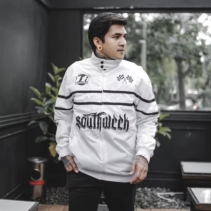 Southweek Nascar Jacket Vintage Racing Addict White | Jaket Nascar