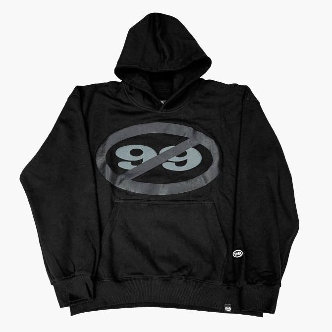 "ANTI CLVR" OVERSIZED BLACK HOODIE 99CLOVER