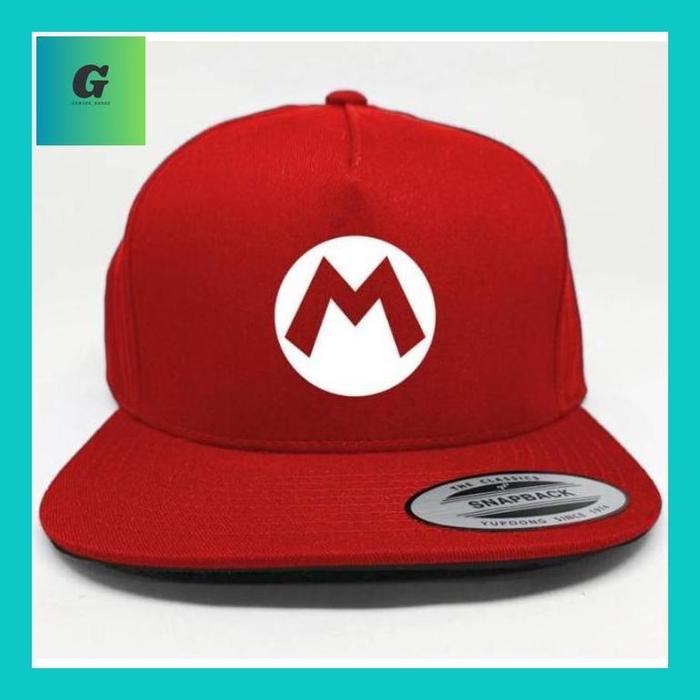 Genjos** Topi Snapback Hat Cap Distro Super Mario Bros Polos Custom Indonesia Pria Wanita Unisex Ker