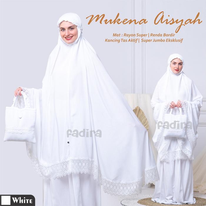 Mukena Putih Polos Renda Premium / Mukena Rayon super / Mukena Aisyah / Mukena Jumbo / Mukena Karet 