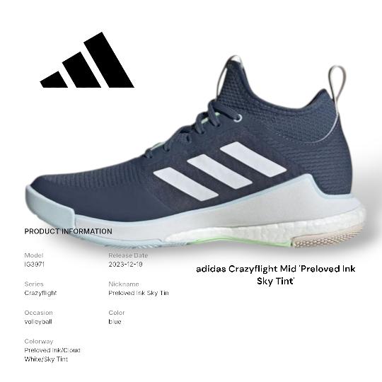 Sepatu Sneakers adidas Crazyflight Mid 'Preloved Ink Sky Tint'