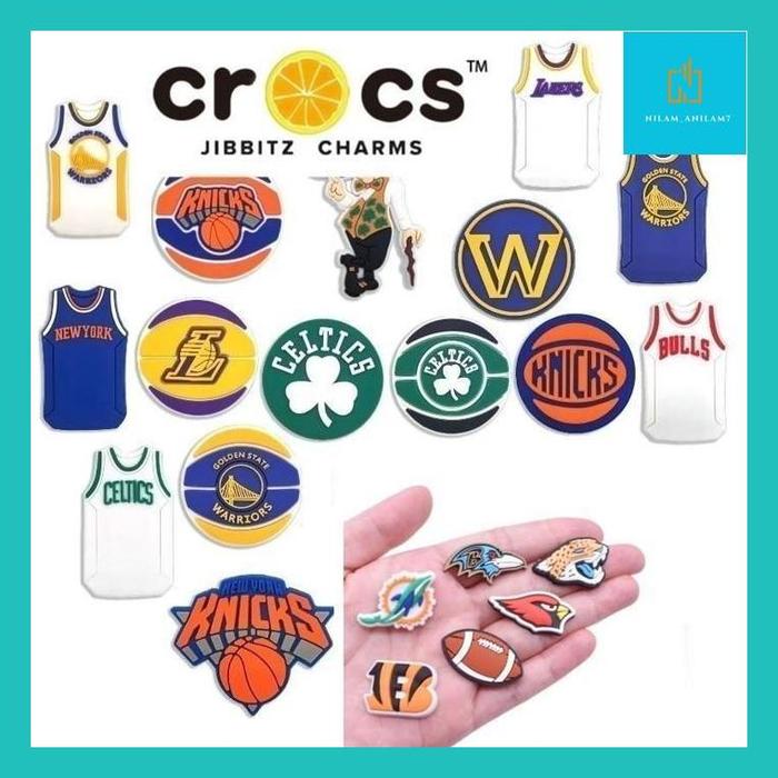 Nilnil" Crocs Jibbitz Pin Sandal Logo Basket Team Nba Pt 2 Hiasan Sendal Sepatu Lubang Flat Charms M
