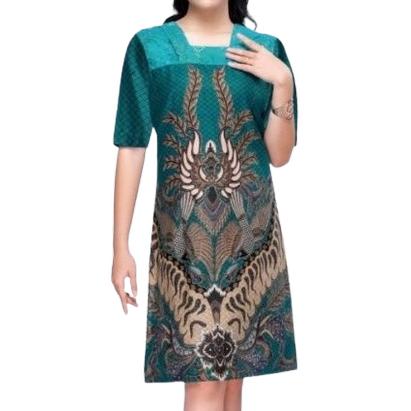 Dress Jumbo Batik Tosca Dress Batik Tosca Dress Big Size Tosca