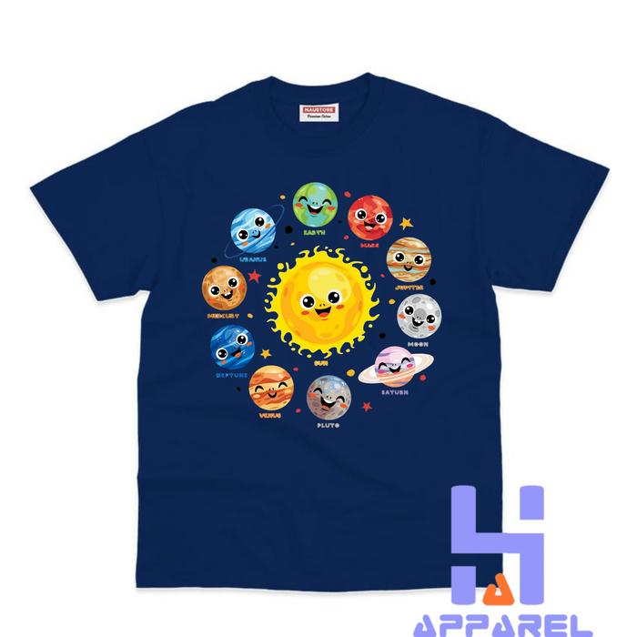 BAJU ANAK KAOS ANAK PLANET SPACE TATA SURYA 2