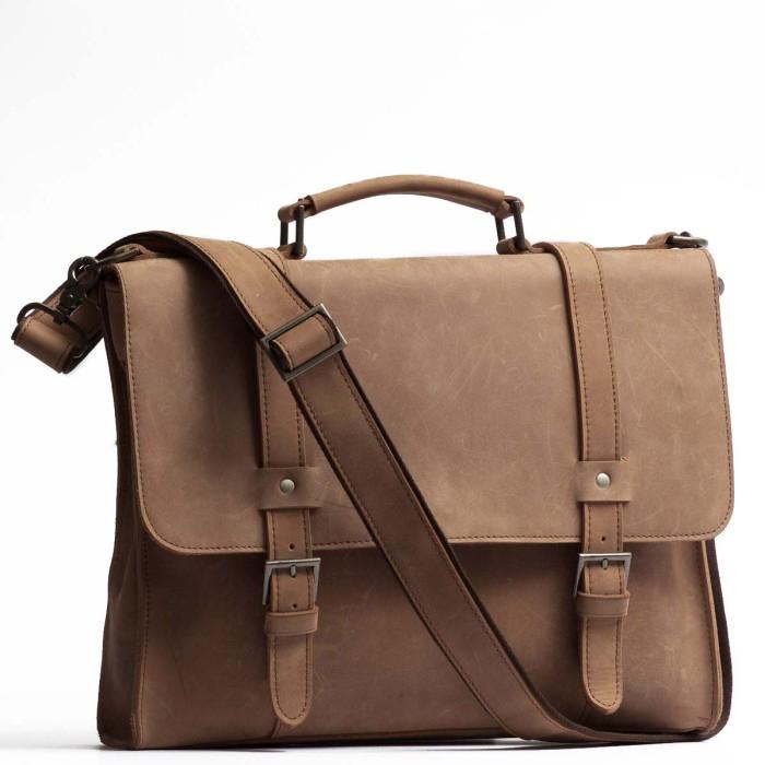 [PRELOVED] Brown Leather Messenger Bag Bagspace Thailand