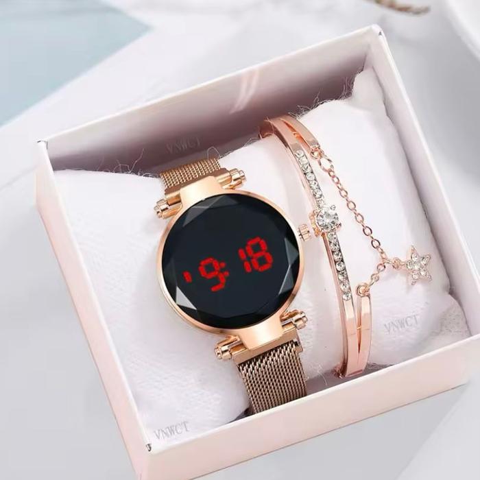 Jam Tangan Digital Wanita Terbaru Digital Strap Magnet