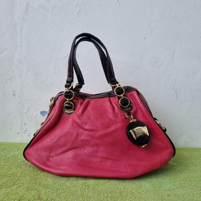 TAS TOP HANDLE PESTA WANITA KULIT ASLI HAZZYS SECOND BRANDED  / TAS TENTENG PESTA WANITA PINK