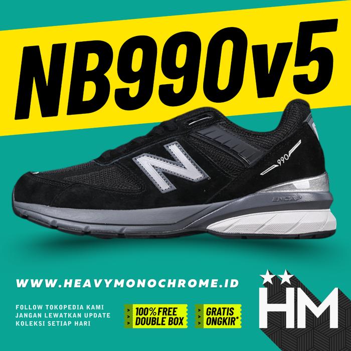 NB Balance 990v5 Made in USA Black Sneaker M990BK5 (Size 36-45)