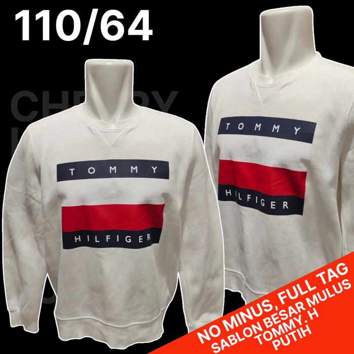 Sweater Putih Tommy Hilfiger/Crewneck Putih Tommy Hilfiger  - Bekas