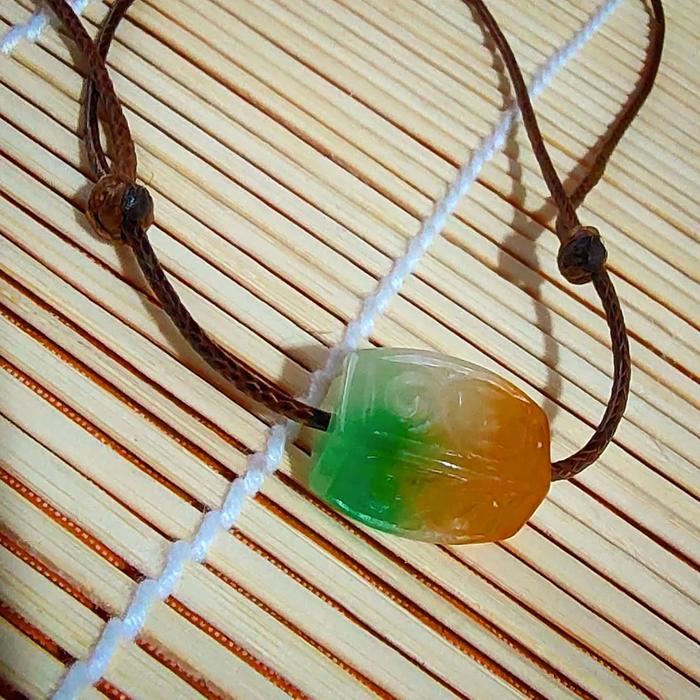 Kalung Tali Brown Giok Fu Lu Shou