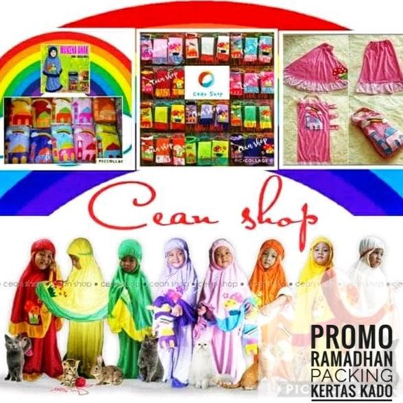 Ready mukena anak size S usia 34 tahun