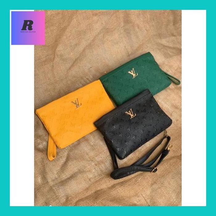 Rewi** Tas Clutch Embos Lv003 Bahan Togo Kualitas Premium Free Dustbag