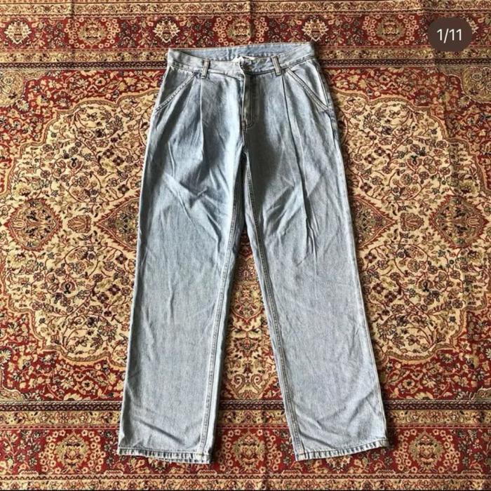Celana Uniform bridge wide one tuck denim pants