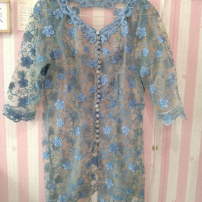 kebaya payet biru, preloved