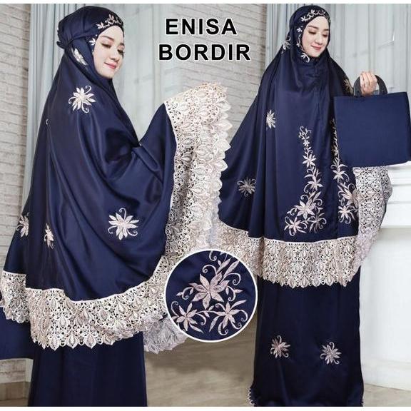 Ready Mukena dewasa putih mukenah bordir renda enisa