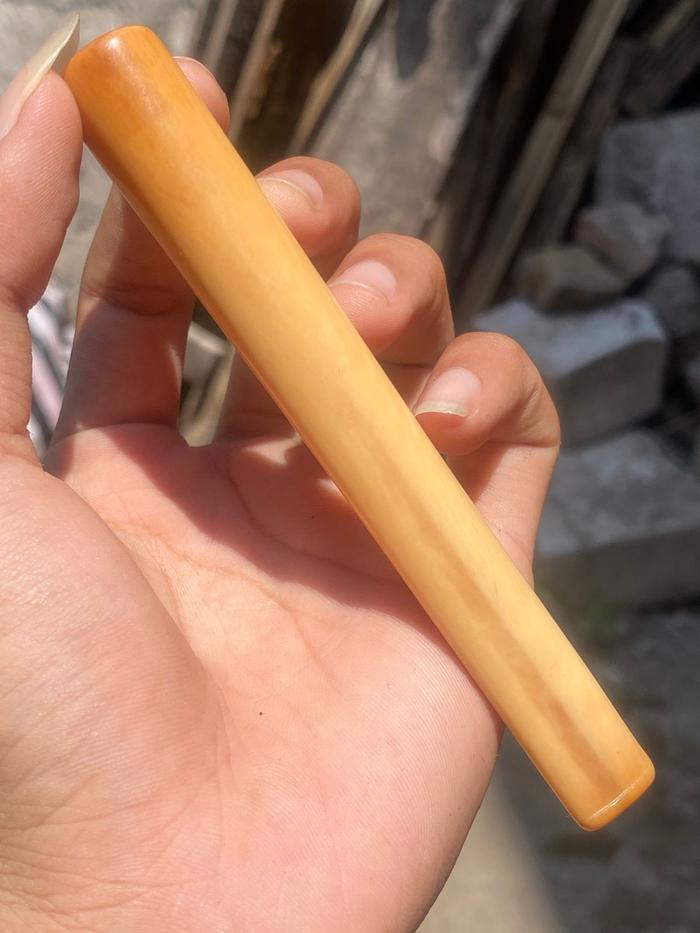pPipa gading asli original  lawasan Model bulat tebal mulus bahan ori 12cm