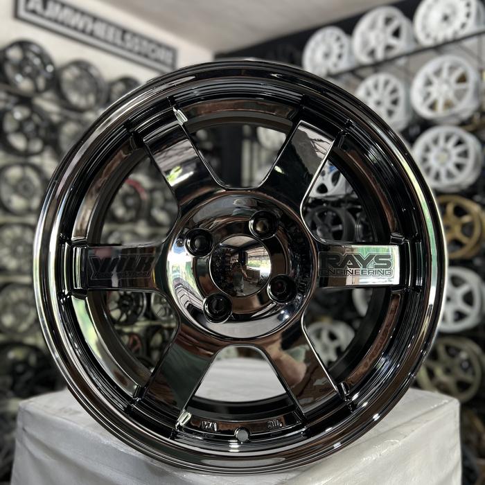 TE37 R15 4x100 BLACK CHROME