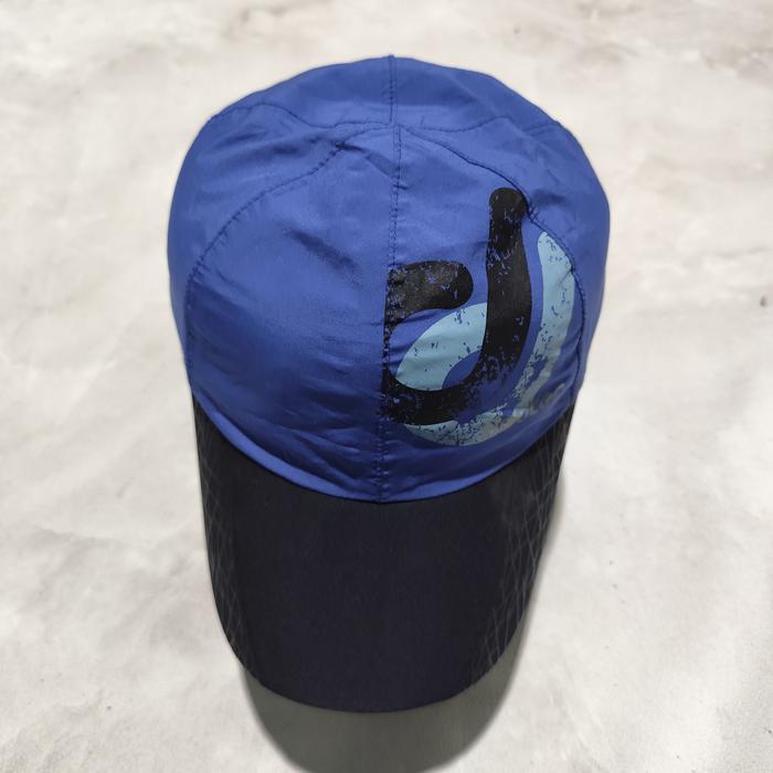 topi outdoor hiking gunung deuter biru bekas