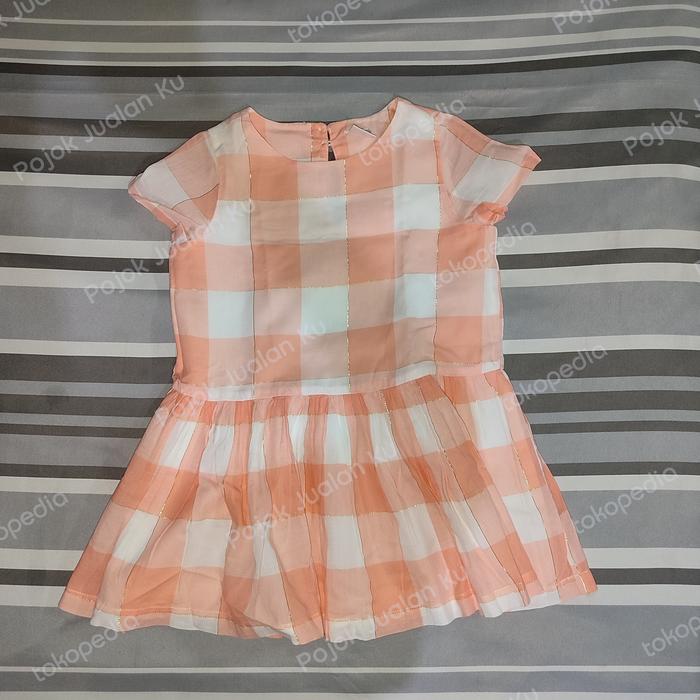 Dress Peach Putih Anak Perempuan BEE N BAE