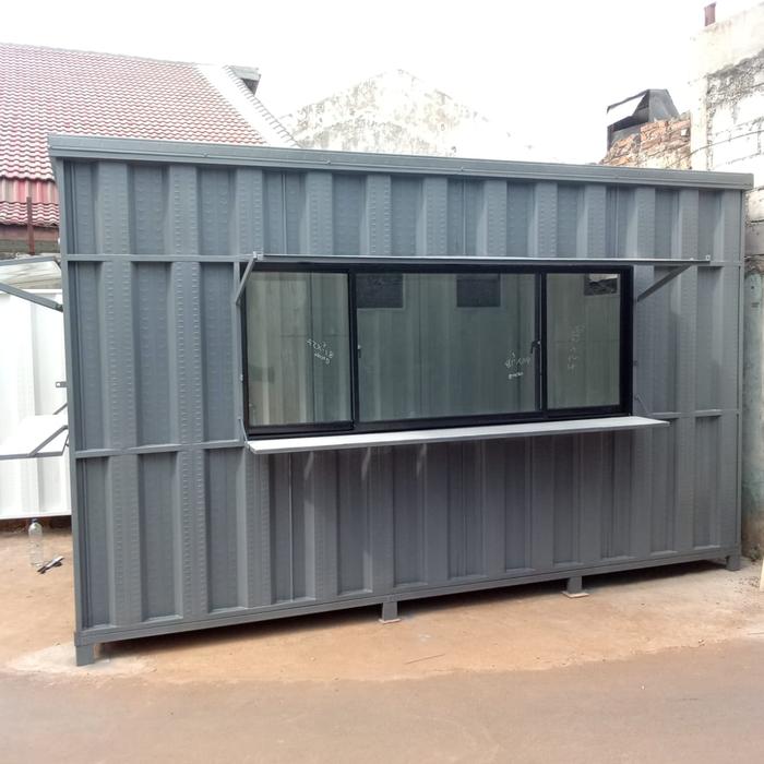 Booth Container / Kontainer Home / Pos Security / Gerobak Stand Jualan knockdown ukuran 4x3x2.5