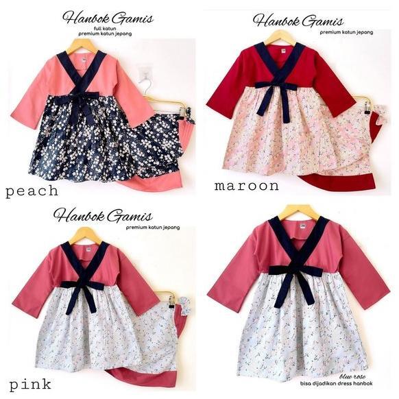Ready baju muslim gamis dress hanbok korea anak bayi cewek