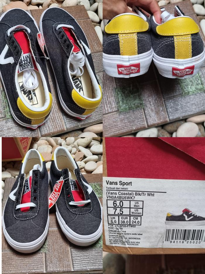 Sepatu Vans Asli Ex Display Hitam - Kuning