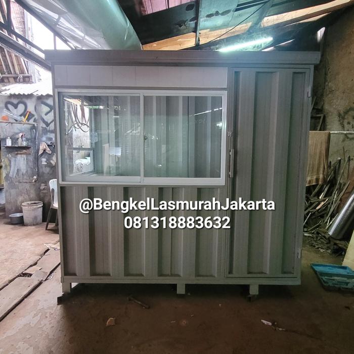 Pos Security / Booth Container / Kontainer / Gerobak stand jualan Knockdown ukuran 2.3x1x2