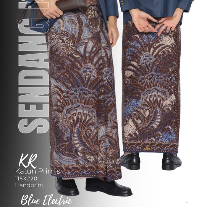 Sarung Batik Pria Wanita Al Hazmi Motif Sendang Kenongo Blue Elektrik