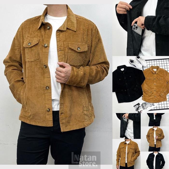 Jaket GF Corduroy Classic Basic Full Label & Tag / Jaket Corduroy Pria / Jaket Pria Basic / Jaket Pr