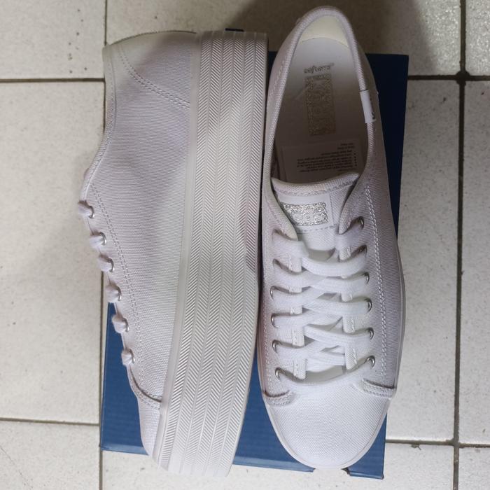 sepatu keds wanita Triple Up Canvas White WF66003 ORIGINAL Sneakers Putih Casual