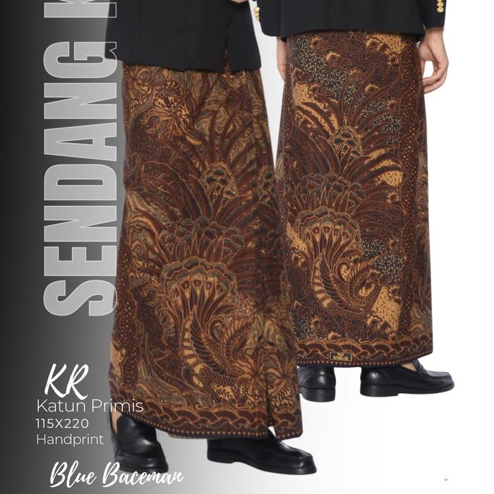 Sarung Batik Pria Wanita Al Hazmi Motif Sendang Kenongo Blue Baceman