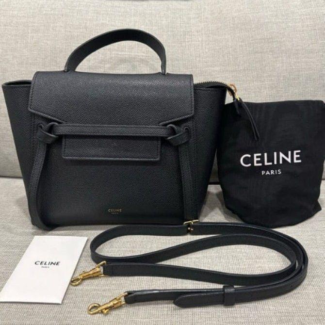 AUTHENTIC CELINE BELT BAG BLACK MICRO PRELOVED