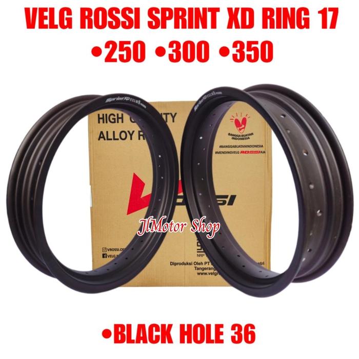 Sepasang Velk Pelek Velg Rossi Ring 17 250 300 350 Tapak Lebar Sprint XD - Velg VRossi Ring 17 250 3