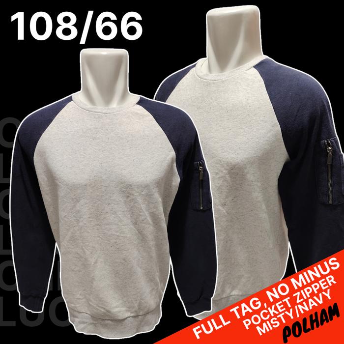 Sweater Misty Putih POLHAM/Crewneck Misty Navy Polham/CN POLHAM, Bekas