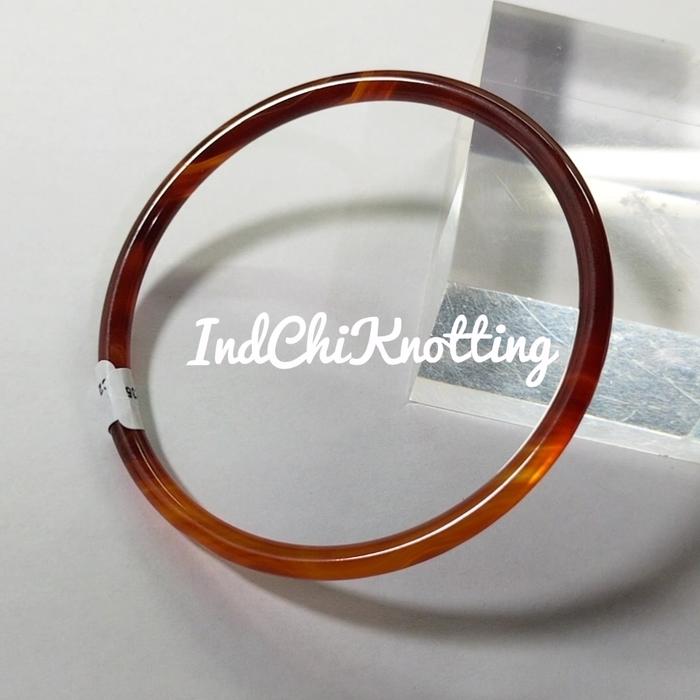 Gelang Giok Manao/ Agate Merah 55mm - 60mm Natural Asli Bersertifikat Ori