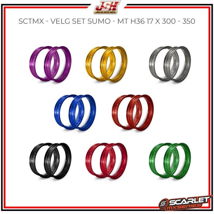Velg Scarlet MT 36 Hole 17 250 300 350 425 Lingkaran Tapak Lebar Pelk Pelek Set Supermoto CRF KLX WR
