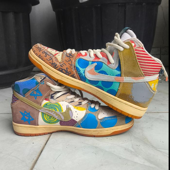 SEPATU PRIA Nike SB Dunk High Thomas Campbell What The Dunk MANTAP