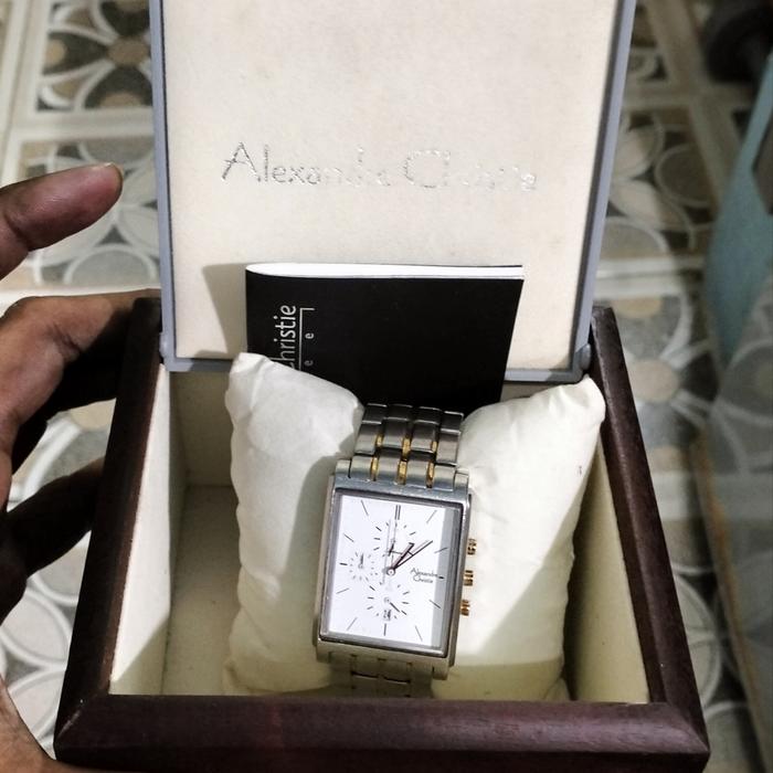 jam tangan ORIGINAL ALEXANDRE CHRISTIE SQUARE CHRONOGRAPH type 6370MC