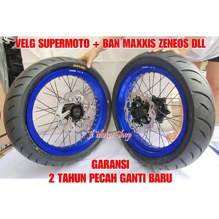 SEPAKET BAN VELG SUPERMOTO TROMOL ORIGINAL DAN EXPEDITION YAMAHA WR 155 WR155 - PAKET VELG SUPER MOT