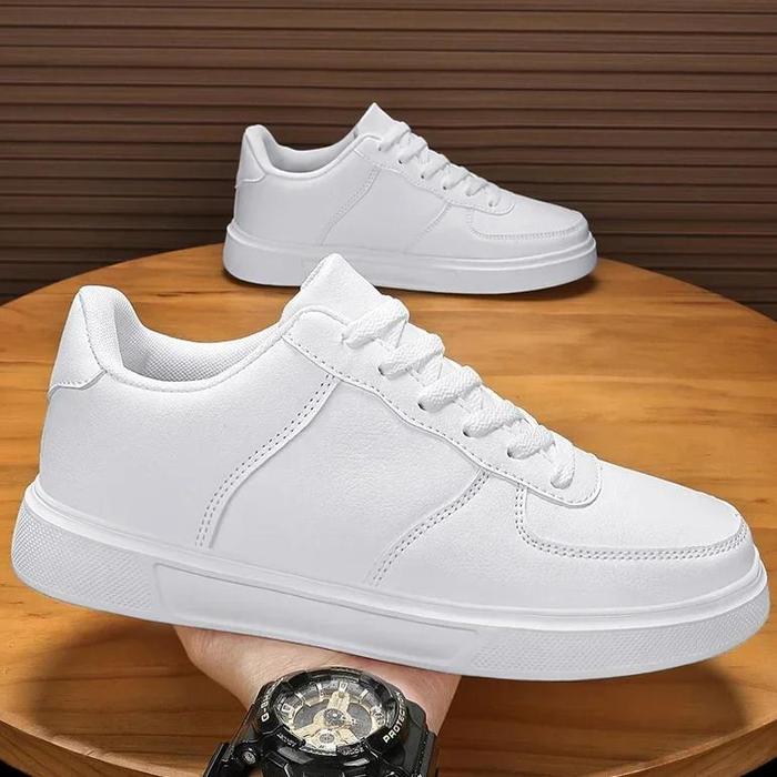 Classic White Sneakers for Men Women Comfort Leather Sneakers Skateboarding Sports Shoes Big Size 47