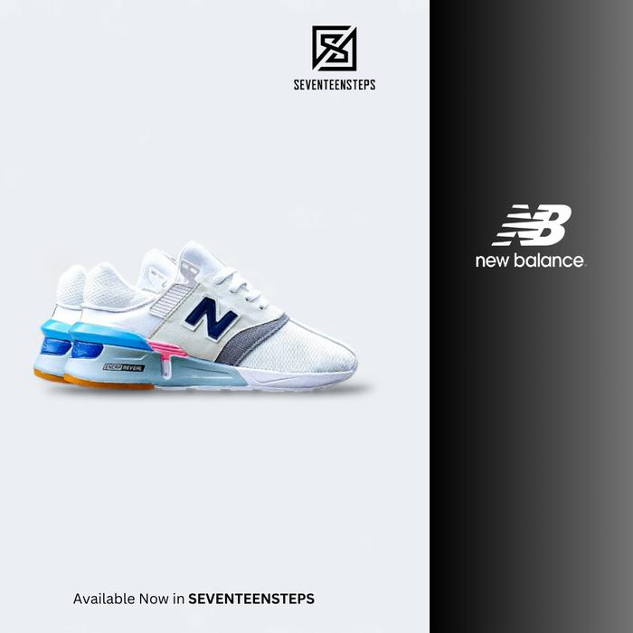 Sepatu Sneakers Casual Wanita NB 997S White Navy Blue Terbaru